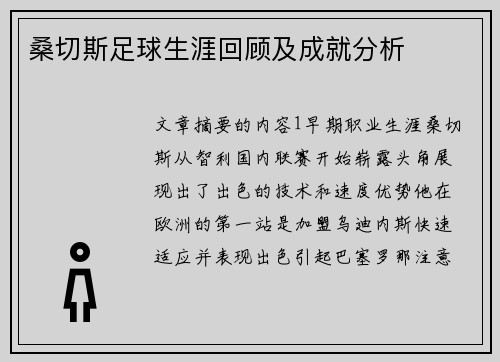 桑切斯足球生涯回顾及成就分析