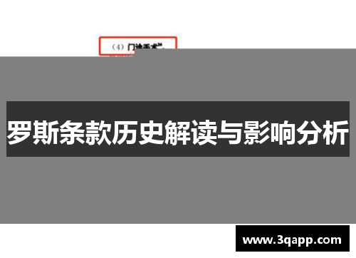 罗斯条款历史解读与影响分析